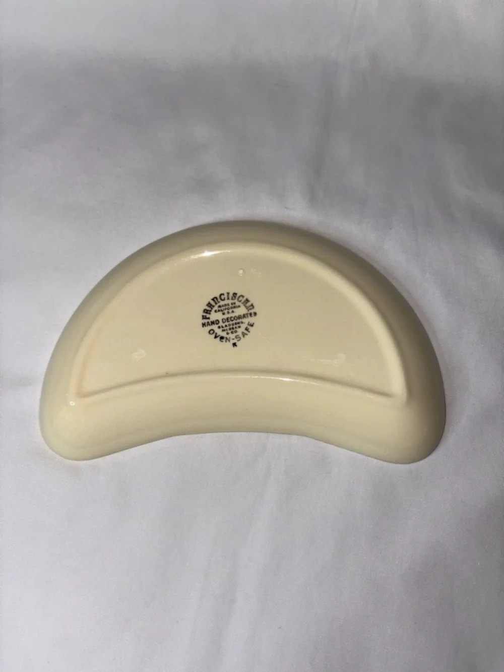 Franciscan Apple Half Moon Plates Set of 4 Vintage Hand Painted USA Dishes - Picture 7 of 9